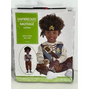 Shipwrecked Pirate Costume Infant 0-6 Months‎ Jumpsuit Headscarf Sword Halloween
